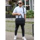 Офисная мужская сумка через плечо 39х29х10, кожаный портфель-мессенджер для бизнеса, черный