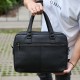 Офисная мужская сумка через плечо 39х29х10, кожаный портфель-мессенджер для бизнеса, черный