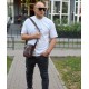 Мужской мессенджер через плечо 20х16х6, сумка планшетка для города, барсетка для телефона, коричневая