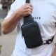 Мужская сумка-слинг через плечо 13х20х5, нагрудная бананка с узором для телефона, черная