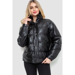 Куртка женская демисезонная экокожа, цвет черный, 243R205