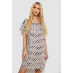 Ночная рубашка в горох, цвет серо-розовый, 238R58370