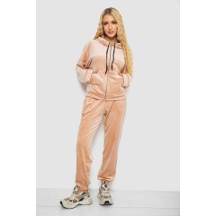 Спортивный костюм женский велюровый, цвет светло-бежевый, 238R107-1