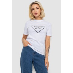 Футболка женская с принтом, цвет белый, 238R57485