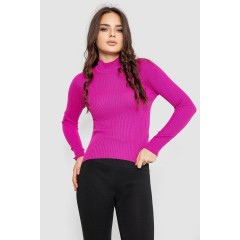 Водолазка женская в рубчик, цвет фуксия, 214R91306