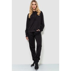 Спорт костюм женский двухнитка, цвет черный, 244R009