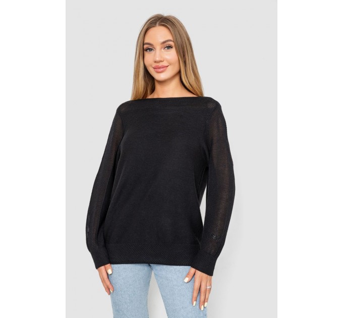 Кофта женская с манжетами, цвет черный, 244R999