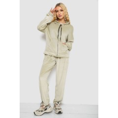 Спортивный костюм женский велюровый, цвет светло-оливковый, 238R107-1