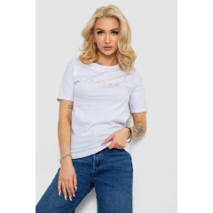 Футболка женская с принтом, цвет белый, 238R57378-1