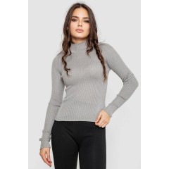 Водолазка женская в рубчик, цвет светло-серый, 214R91306