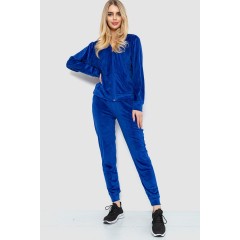 Спорт костюм женский велюровый, цвет электрик, 244R20304