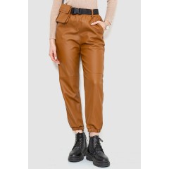 Штаны женские из экокожи, цвет коричневый, 186R5205