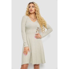 Платье трикотажное с оборкой, цвет серо-оливковый, 230R0113