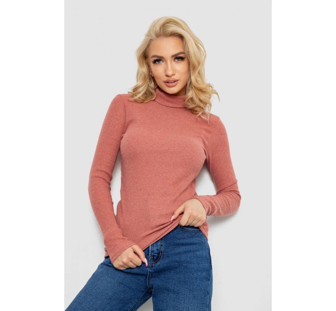 Гольф женский в рубчик, цвет темно-коралловый, 238R505