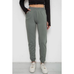 Спортивные штаны женские, цвет оливковый, 238R345