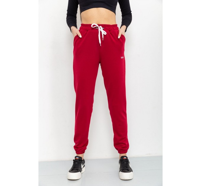 Спорт штаны женские двухнитка, цвет бордовый, 129R1466