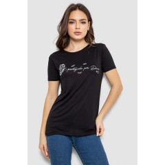 Футболка женская с принтом, цвет черный, 244R508