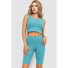 Костюм женский в рубчик повседневный, цвет петроль, 214R700