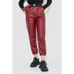 Штаны женские из экокожи, цвет бордовый, 186R5205