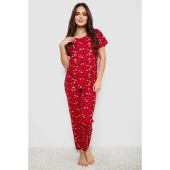 Пижама женская с принтом, цвет красный, 243R40007