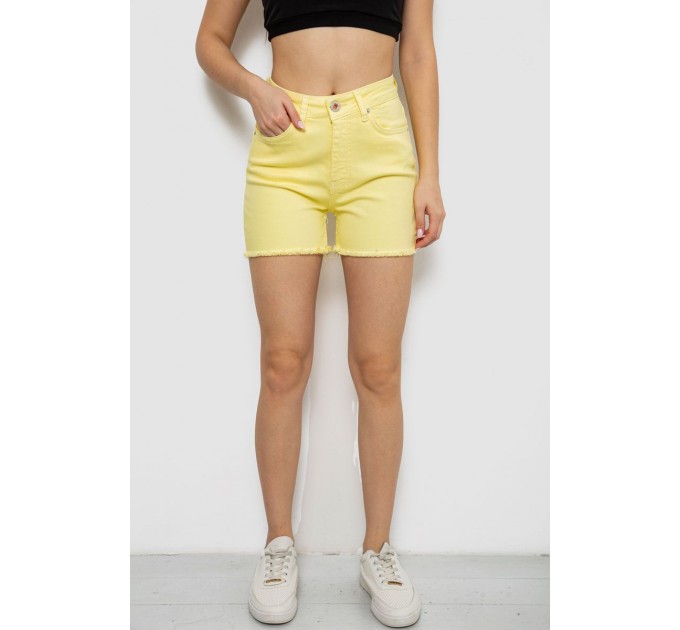 Шорты женские джинсовые, цвет желтый, 182R1491