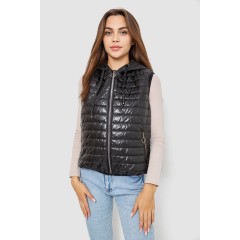 Жилетка женская дутая, цвет черный, 102R380