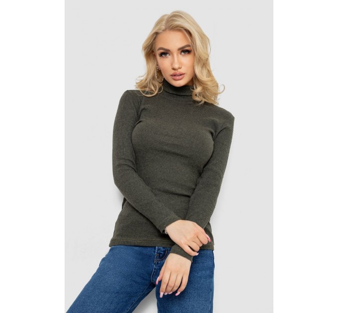 Гольф женский в рубчик, цвет хаки, 238R505