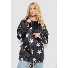 Ветровка женская с капюшоном, цвет черный, 238R102-4
