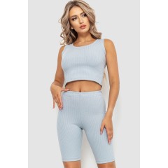 Костюм женский в рубчик повседневный, цвет серый, 214R700