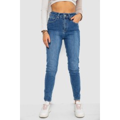 Джинсы женские стрейч Mom-fit, цвет синий, 244R1162