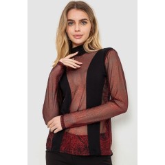 Гольф женский нарядный, цвет черно-красный, 186R109