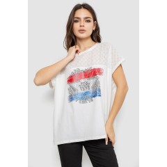 Футболка женская с принтом, цвет молочный, 244RW532