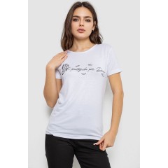 Футболка женская с принтом, цвет белый, 244R508