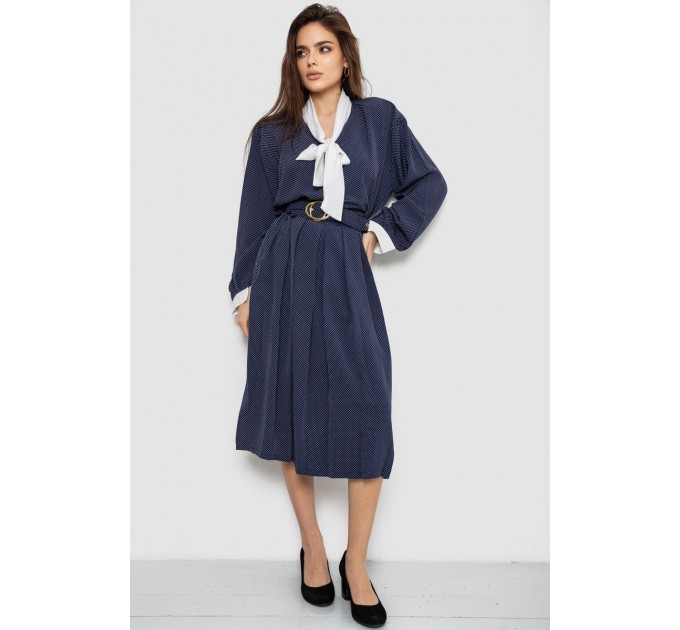 Костюм женский классический в горох, цвет сине-белый, 167R3002