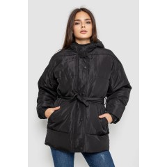 Куртка женская демисезонная с поясом, цвет черный, 207R005