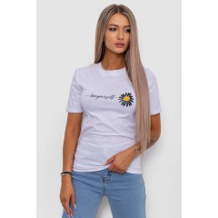 Футболка женская с принтом, цвет белый, 238R01632