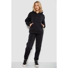 Спортивный костюм женский на флисе, цвет черный, 177R055