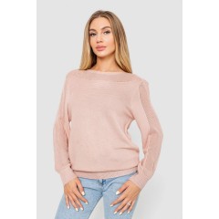 Кофта женская с манжетами, цвет пудровый, 244R999