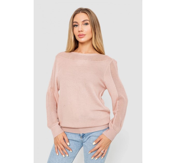 Кофта женская с манжетами, цвет пудровый, 244R999