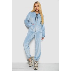 Спортивный костюм женский велюровый, цвет голубой, 238R107-1