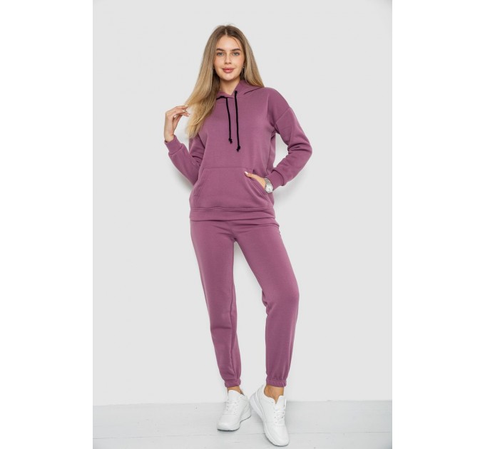 Спорт костюм женский на флисе, цвет сливовый, 241R1530