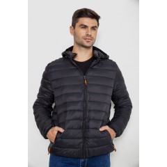 Демисезонная мужская куртка на синтепоне, цвет черный, 247R5070