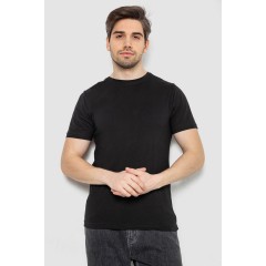 Футболка мужская однотонная базовая, цвет черный, 244R2408