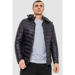 Куртка мужская демисезонная с капюшоном, цвет черный, 214R05