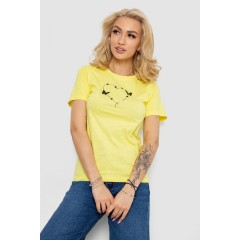 Футболка женская с принтом  -уценка, цвет желтый, 238R559-U-10