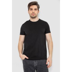 Футболка мужская однотонная батал, цвет черный, 244R2406