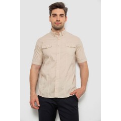 Рубашка мужская однотонная, цвет бежевый, 214R6917-2
