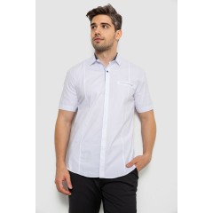 Рубашка мужская однотонная классическая, цвет белый, 214R7108