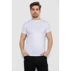 Футболка мужская однотонная базовая, цвет белый, 244R2408