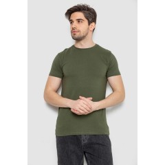 Футболка мужская однотонная базовая, цвет хаки, 244R2408